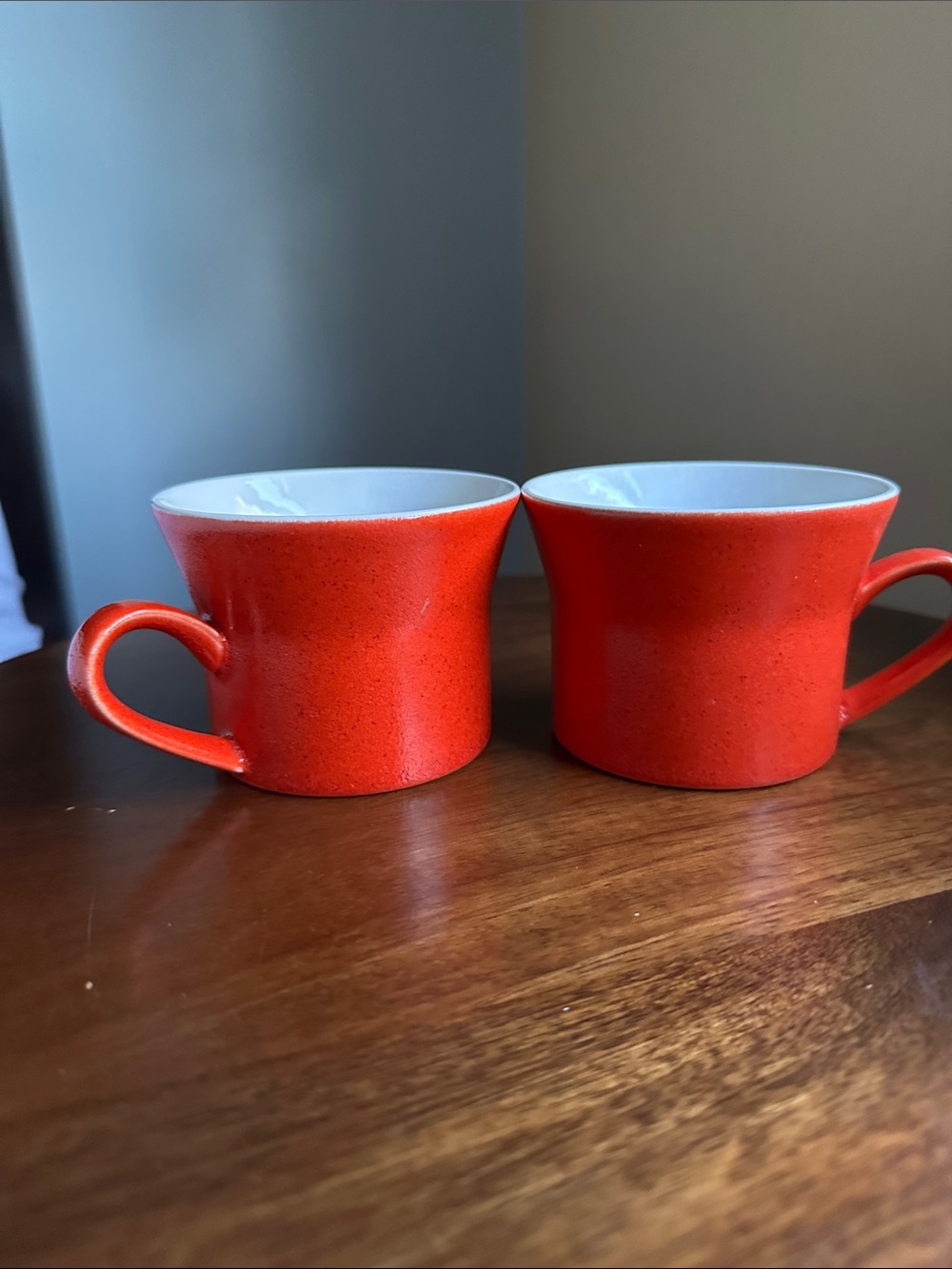 Vintage Mikasa Ben Seibel Orange Speckled Coffee Mug Set of 2 FA 100 MCM